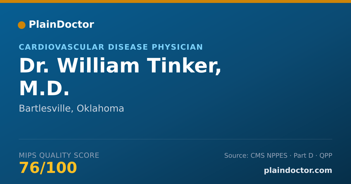 Shareable card for William Tinker, M.D. - Cardiovascular Disease Physician, Bartlesville, OK
