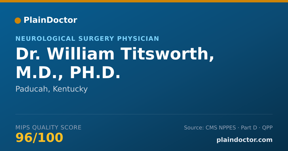 Shareable card for William Titsworth, M.D., PH.D. - Neurological Surgery Physician, Paducah, KY