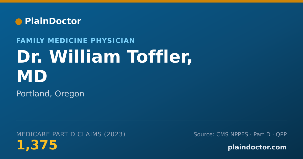 Shareable card for William Toffler, MD - Family Medicine Physician, Portland, OR