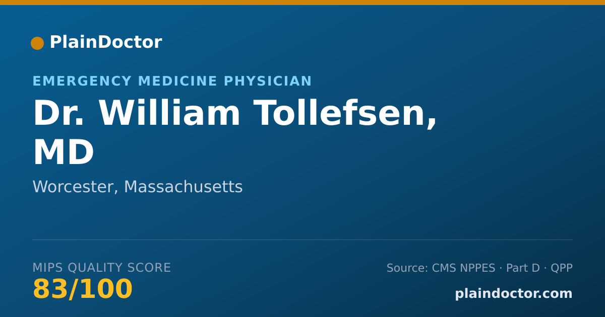 Shareable card for William Tollefsen, MD - Emergency Medicine Physician, Worcester, MA