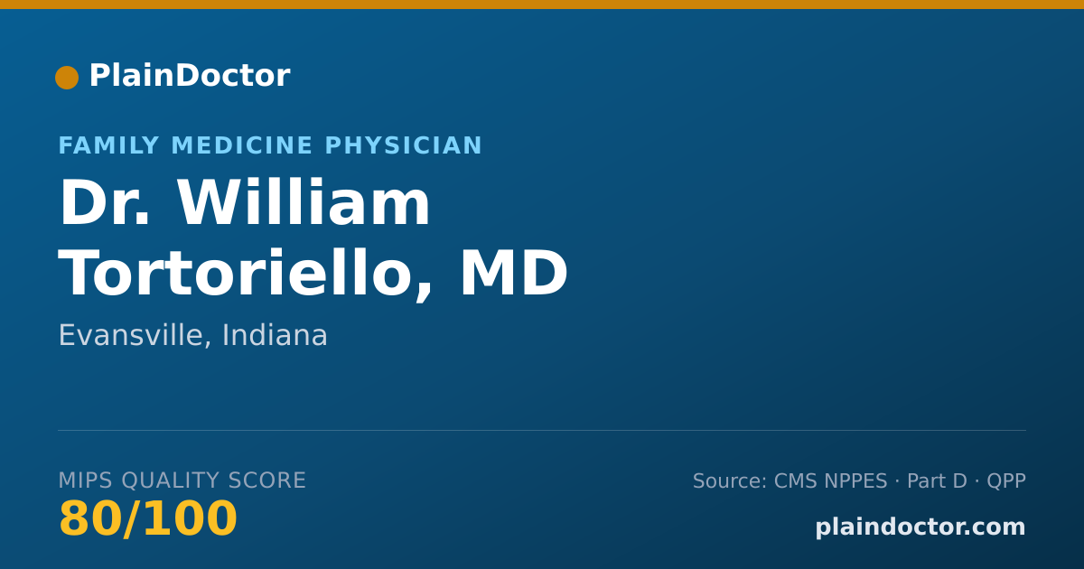 Shareable card for William Tortoriello, MD - Family Medicine Physician, Evansville, IN