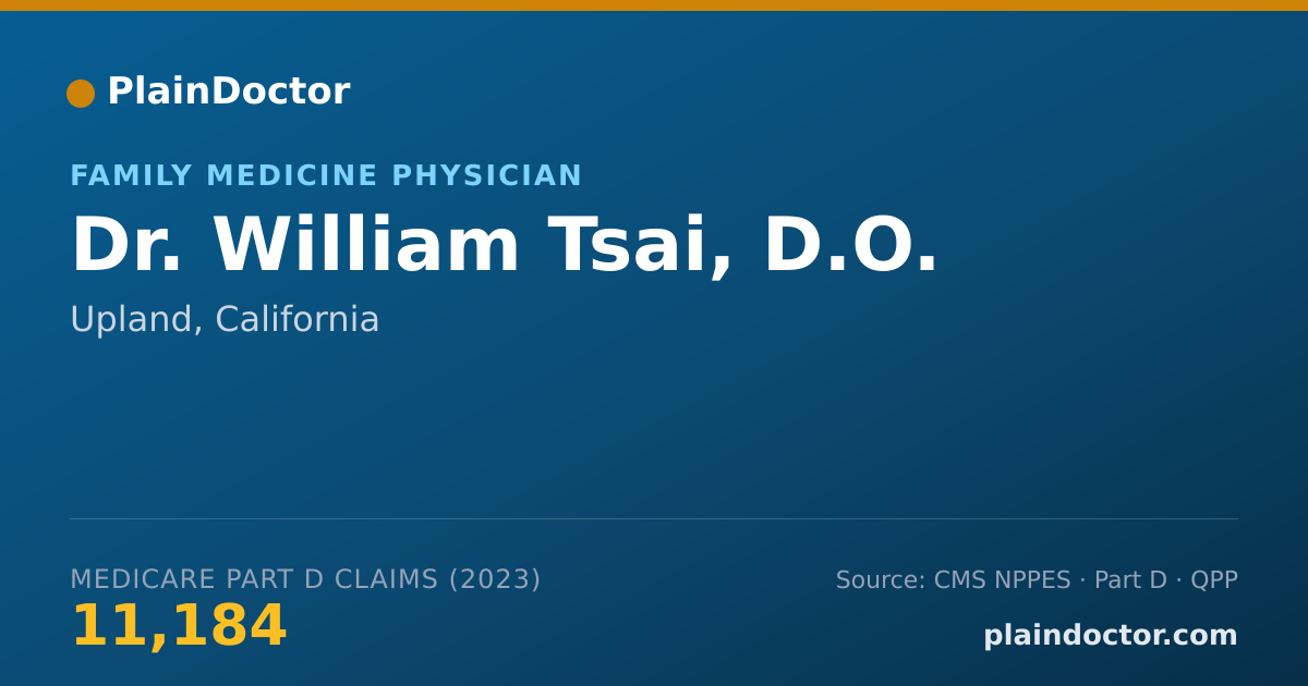 Shareable card for William Tsai, D.O. - Family Medicine Physician, Upland, CA