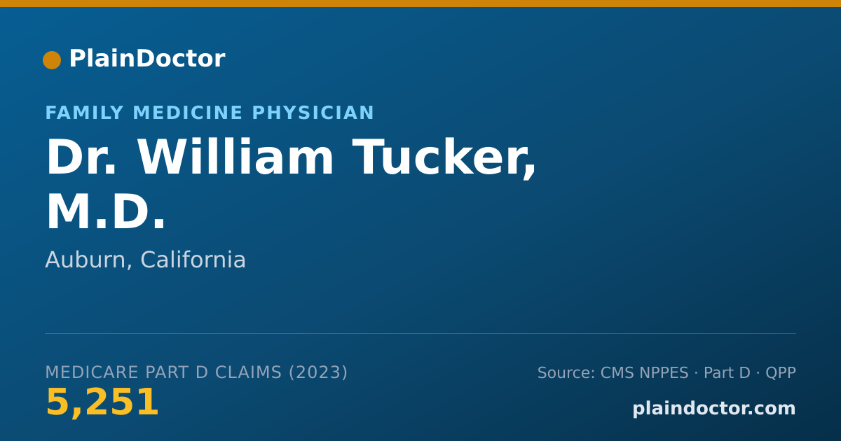 Shareable card for William Tucker, M.D. - Family Medicine Physician, Auburn, CA