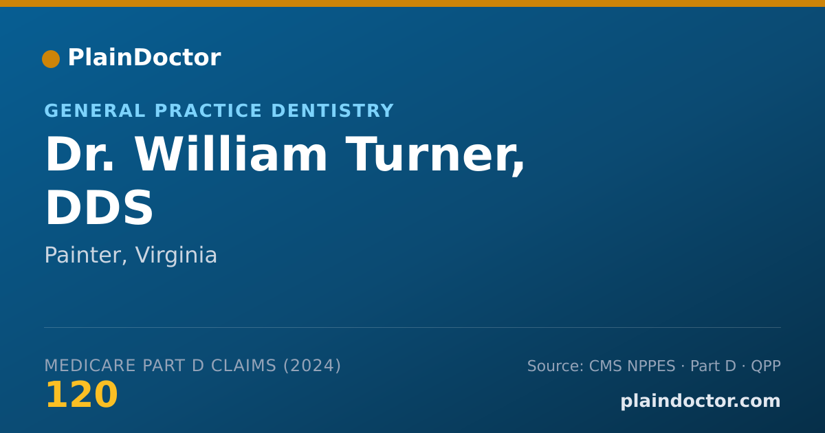 Shareable card for William Turner, DDS - General Practice Dentistry, Painter, VA