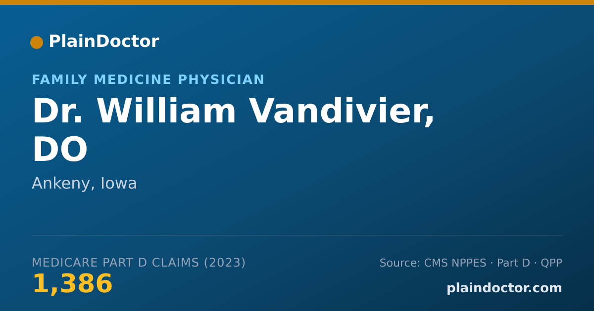 Shareable card for William Vandivier, DO - Family Medicine Physician, Ankeny, IA
