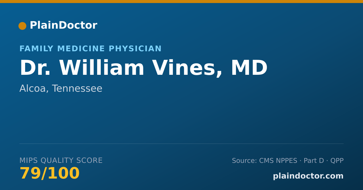 Shareable card for William Vines, MD - Family Medicine Physician, Alcoa, TN