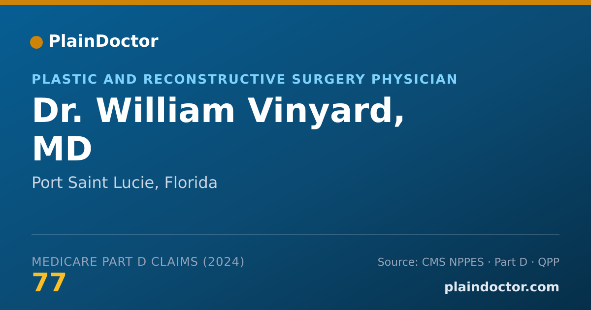 Shareable card for William Vinyard, MD - Surgery Physician, Port Saint Lucie, FL