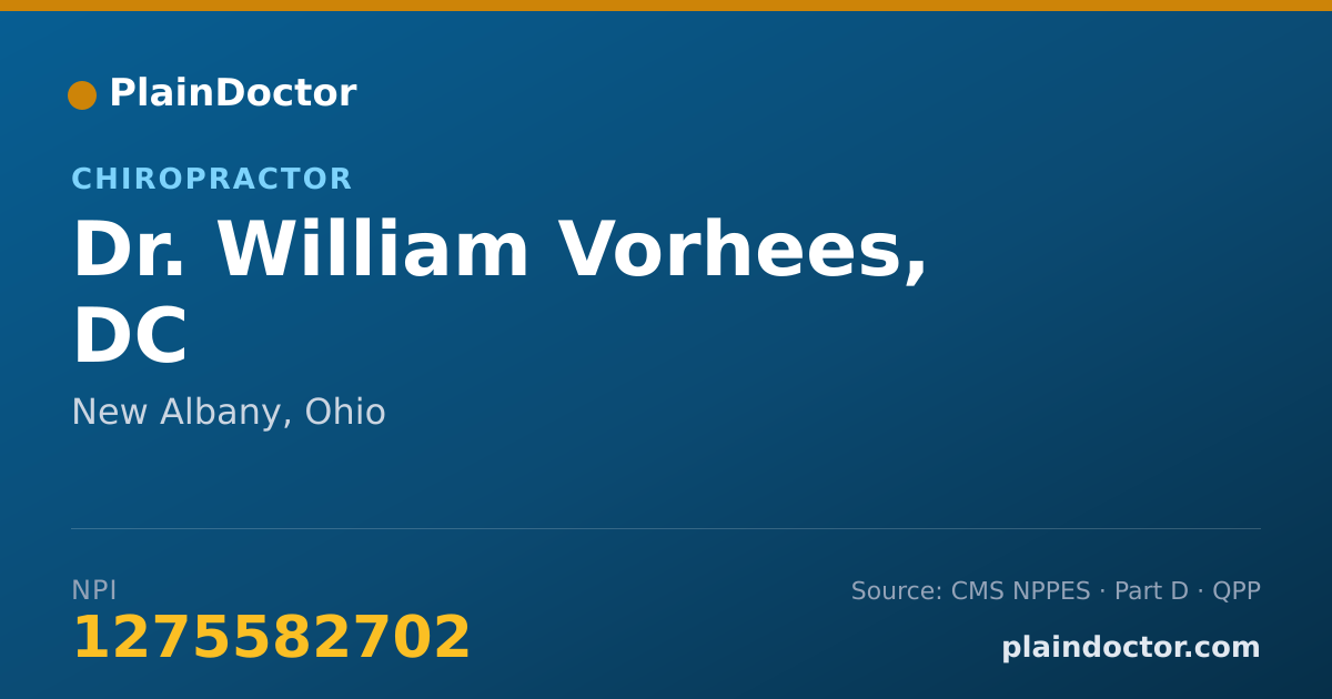 Shareable card for William Vorhees, DC - Chiropractor, New Albany, OH