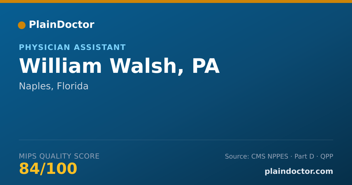 Shareable card for William Walsh, PA - Physician Assistant, Naples, FL
