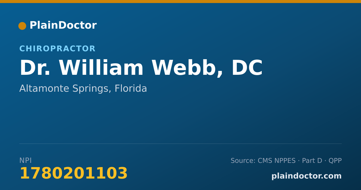 Shareable card for William Webb, DC - Chiropractor, Altamonte Springs, FL