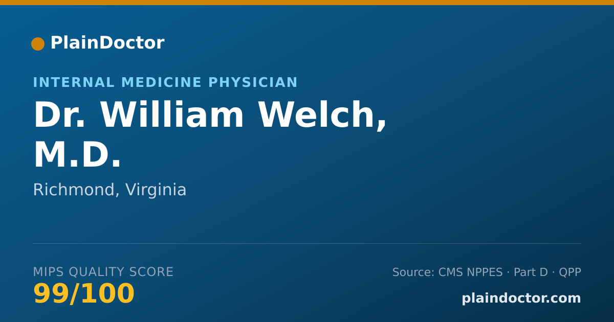 Shareable card for William Welch, M.D. - Internal Medicine Physician, Richmond, VA