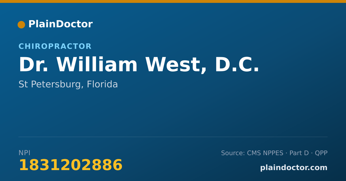 Shareable card for William West, D.C. - Chiropractor, St Petersburg, FL