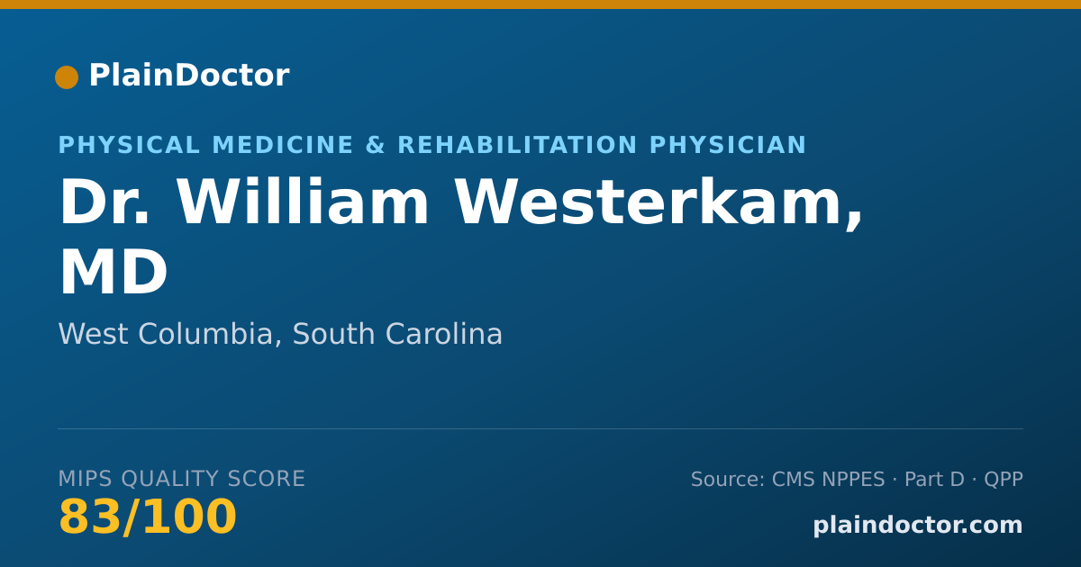 Shareable card for William Westerkam, MD - Physical Medicine & Rehabilitation Physician, West Columbia, SC
