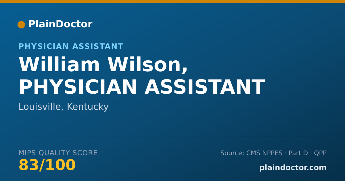 Shareable card for William Wilson, PHYSICIAN ASSISTANT - Physician Assistant, Louisville, KY