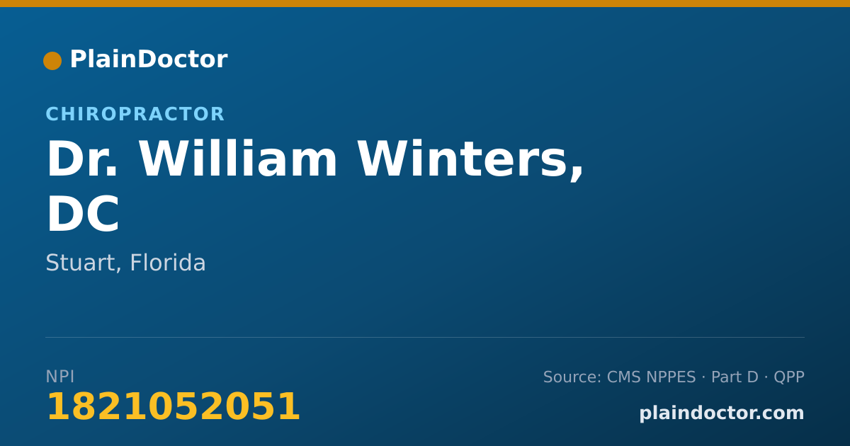 Shareable card for William Winters, DC - Chiropractor, Stuart, FL