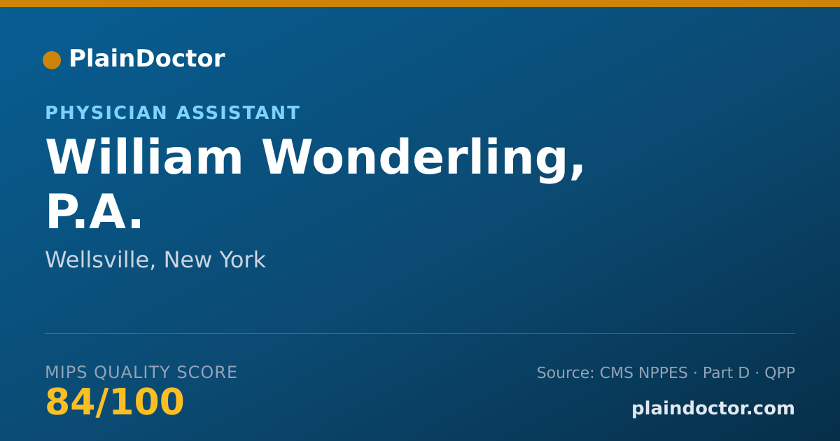 Shareable card for William Wonderling, P.A. - Physician Assistant, Wellsville, NY