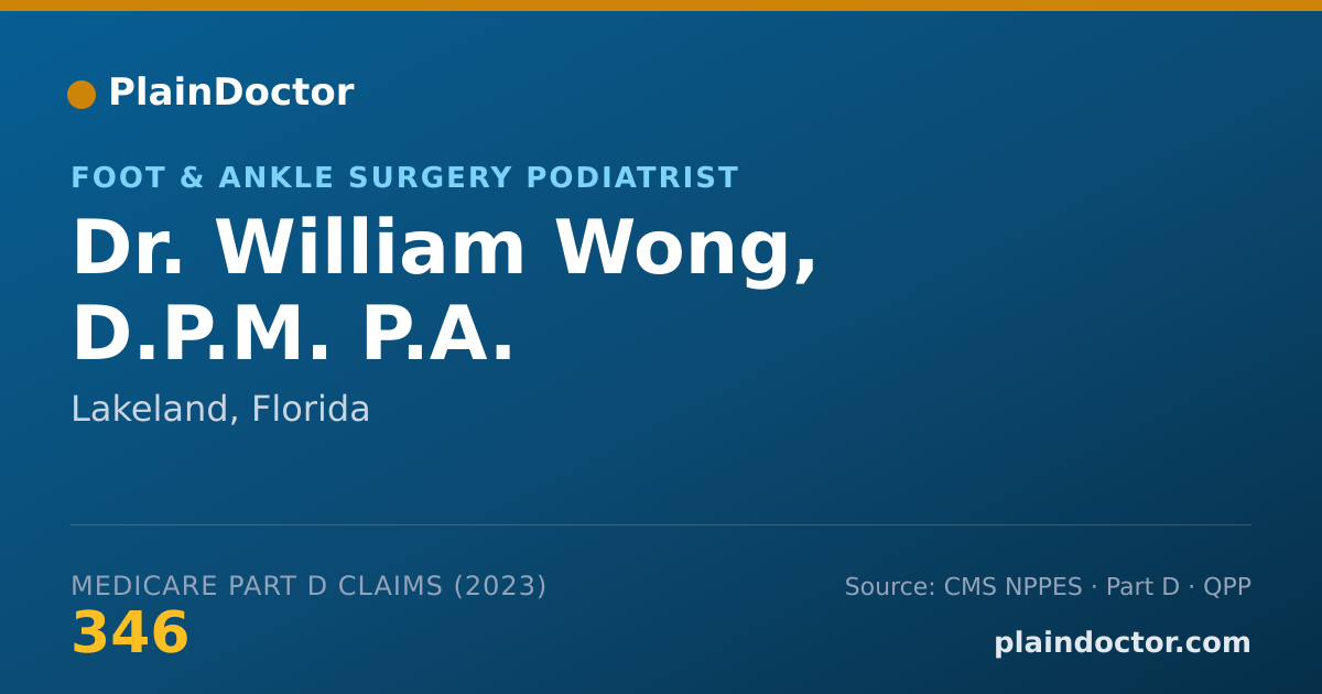 Shareable card for William Wong, D.P.M. P.A. - Foot & Ankle Surgery Podiatrist, Lakeland, FL
