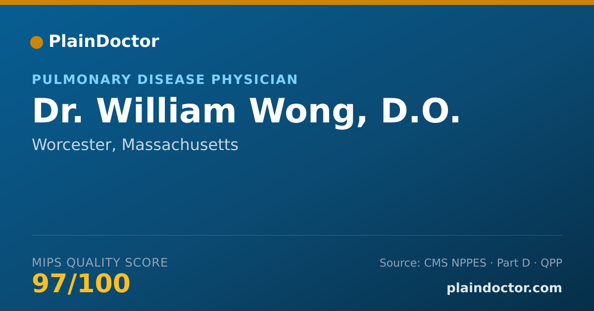 Shareable card for William Wong, D.O. - Critical Care Medicine (Internal Medicine) Physician, Worcester, MA