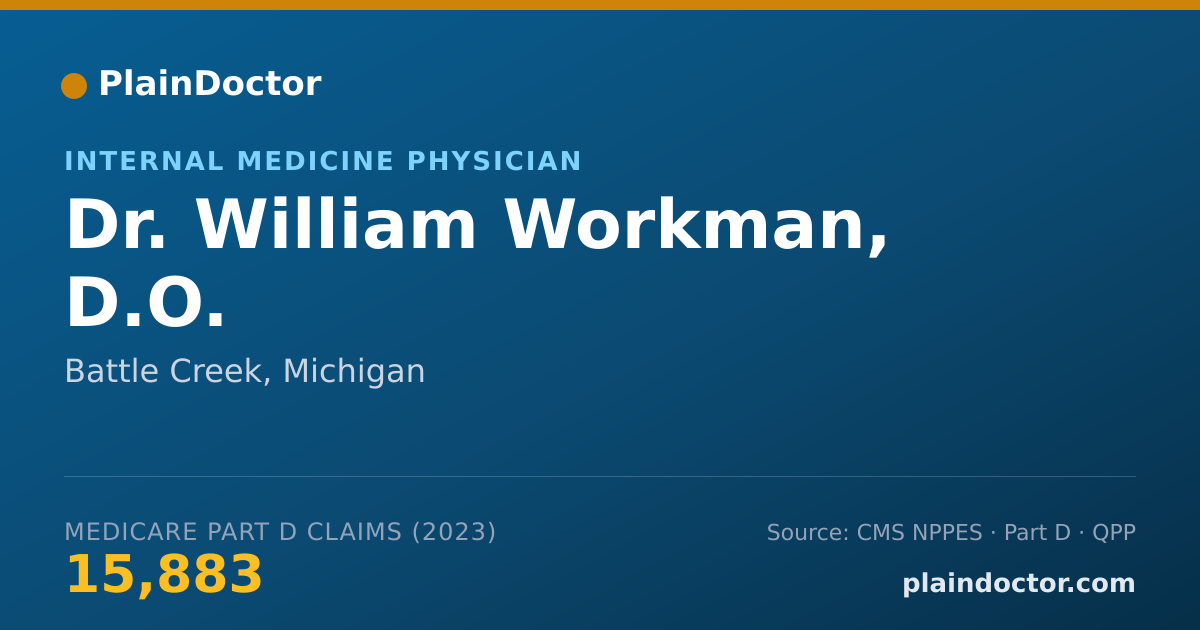 Shareable card for William Workman, D.O. - Internal Medicine Physician, Battle Creek, MI