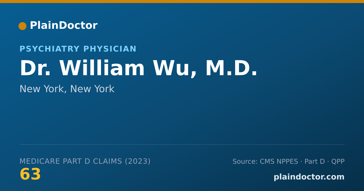 Shareable card for William Wu, M.D. - Psychiatry Physician, New York, NY