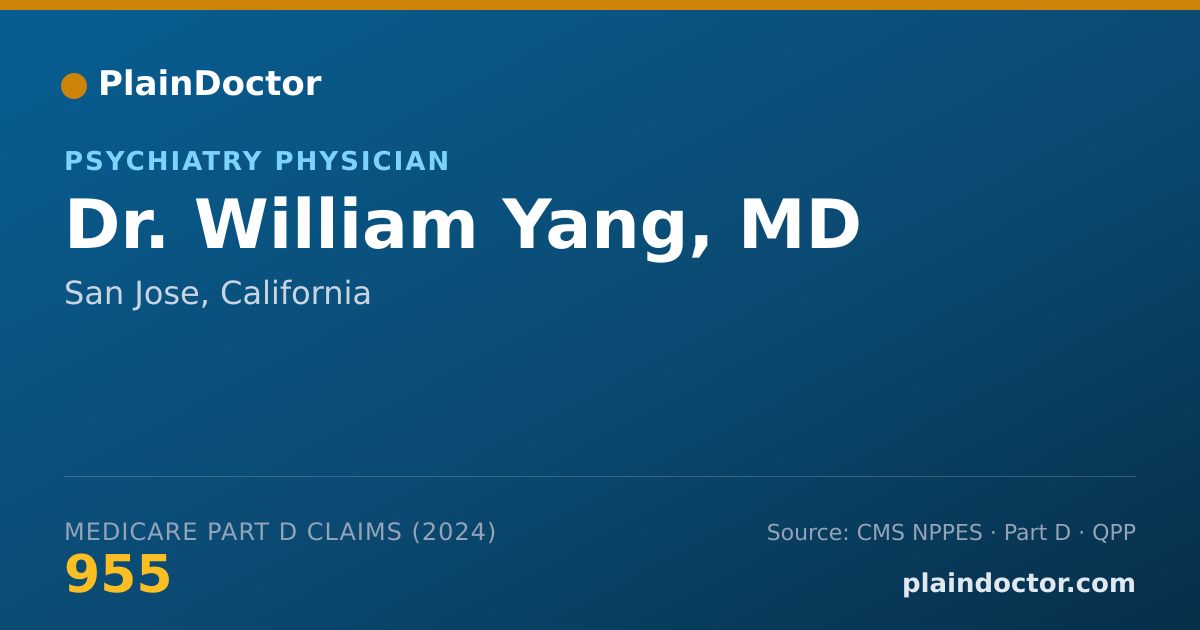 Shareable card for William Yang, MD - Psychiatry Physician, San Jose, CA