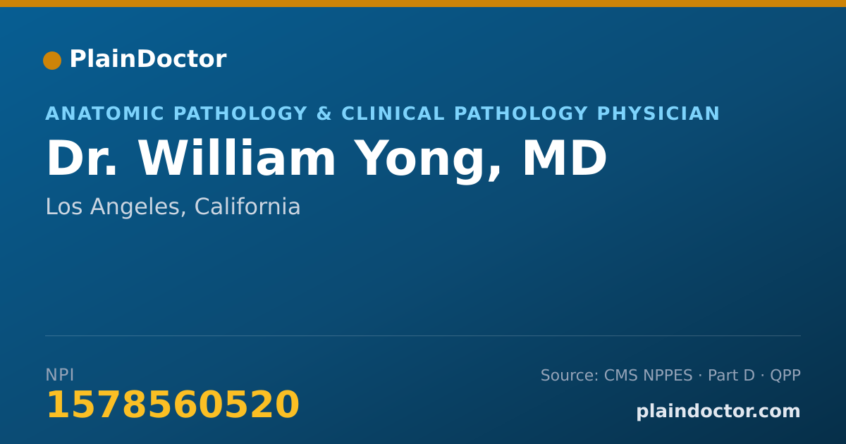 Shareable card for William Yong, MD - Specialist, Los Angeles, CA