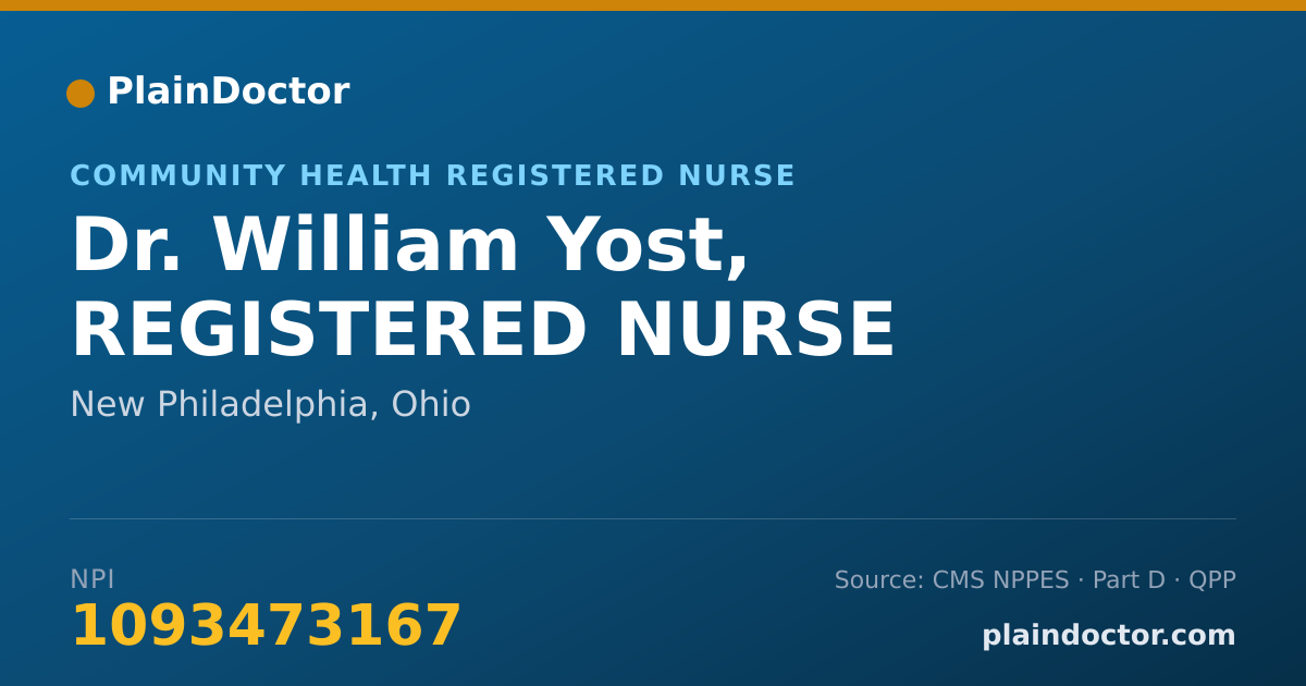Shareable card for William Yost, REGISTERED NURSE - Community Health Registered Nurse, New Philadelphia, OH