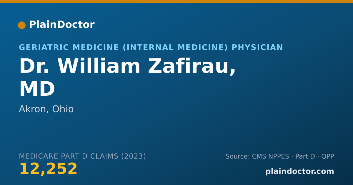 Shareable card for William Zafirau, MD - Geriatric Medicine (Internal Medicine) Physician, Akron, OH