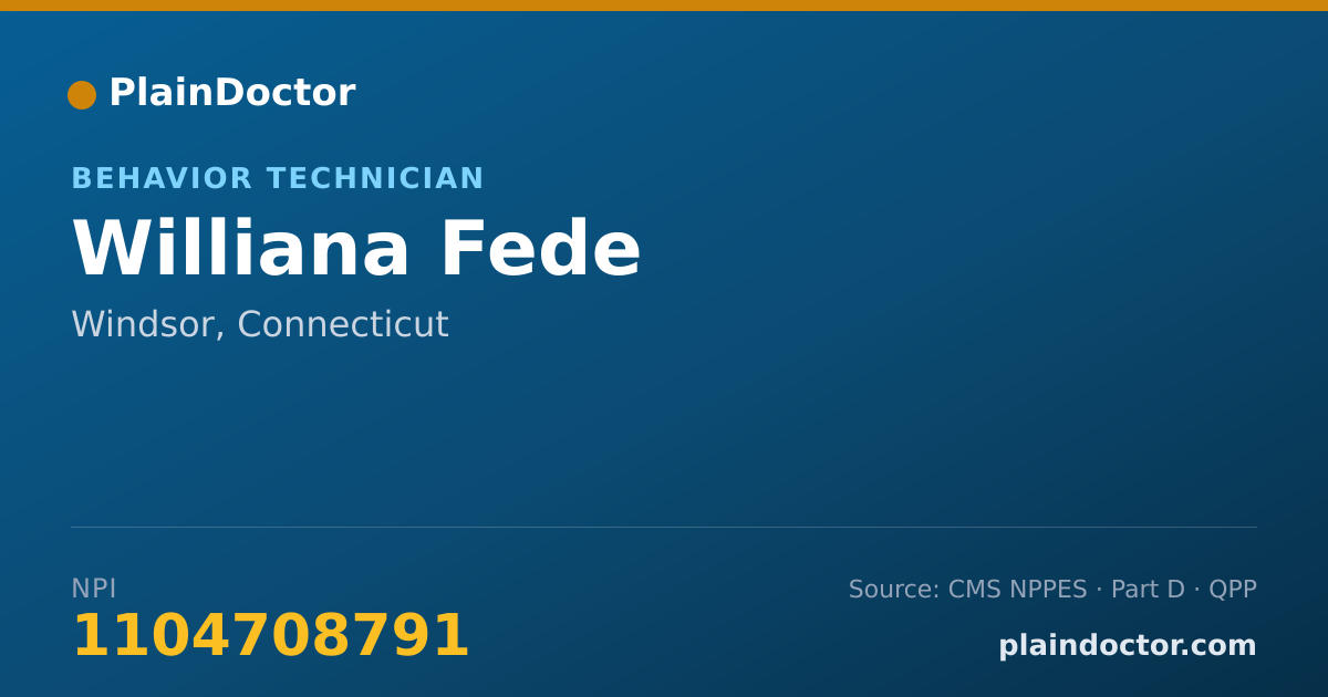Shareable card for Williana Fede - Behavior Technician, Windsor, CT