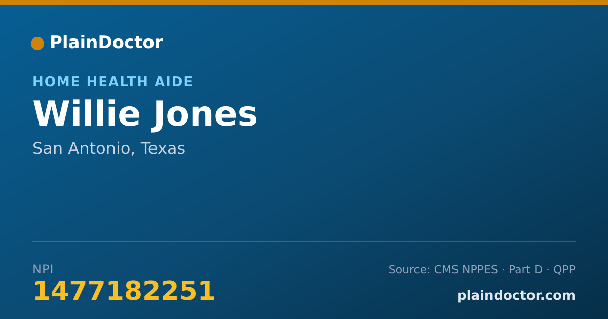 Shareable card for Willie Jones - Home Health Aide, San Antonio, TX