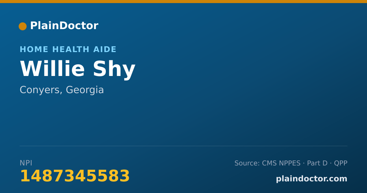 Shareable card for Willie Shy - Home Health Aide, Conyers, GA