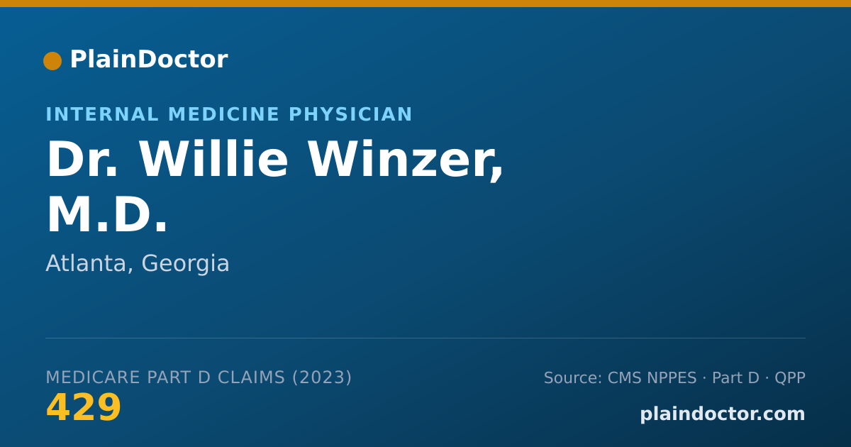 Shareable card for Willie Winzer, M.D. - Internal Medicine Physician, Atlanta, GA