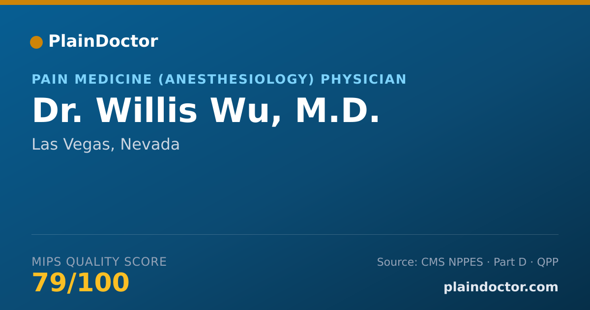 Shareable card for Willis Wu, M.D. - Pain Medicine (Anesthesiology) Physician, Las Vegas, NV