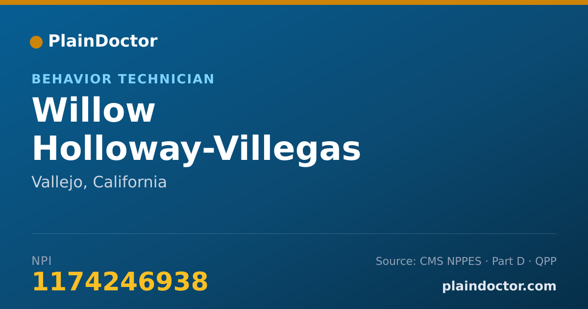 Shareable card for Willow Holloway-Villegas - Behavior Technician, Vallejo, CA
