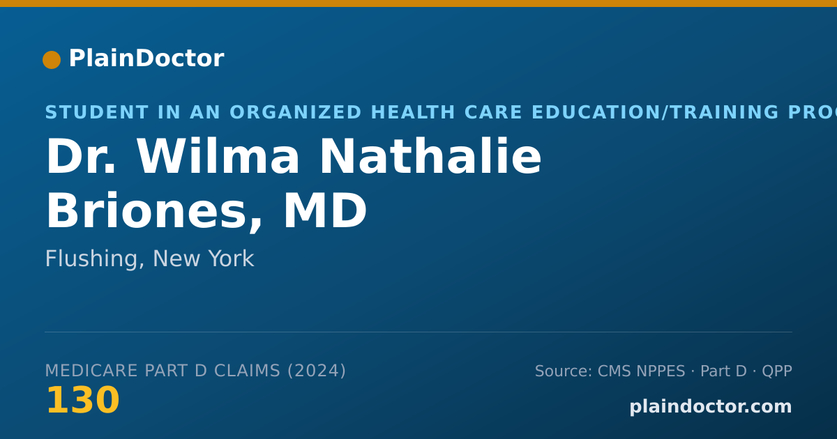Shareable card for Wilma Nathalie Briones, MD - Student in an Organized Health Care Education/Training Program, Flushing, NY