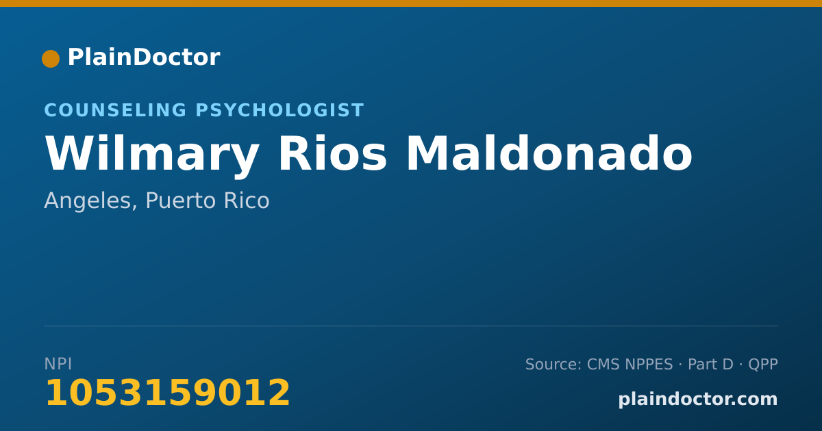 Shareable card for Wilmary Rios Maldonado - Counseling Psychologist, Angeles, PR