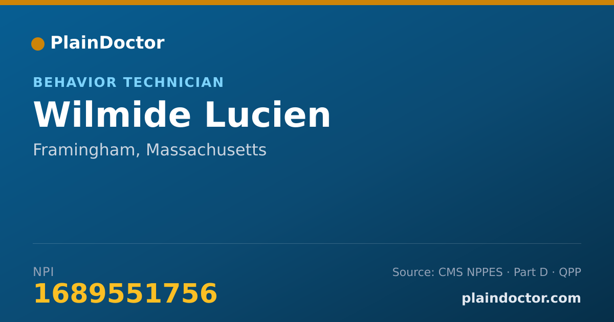 Shareable card for Wilmide Lucien - Behavior Technician, Framingham, MA