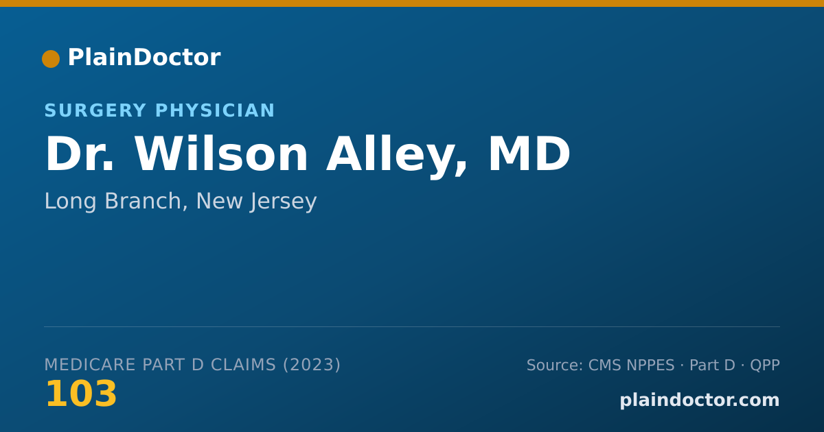 Shareable card for Wilson Alley, MD - Surgery Physician, Long Branch, NJ