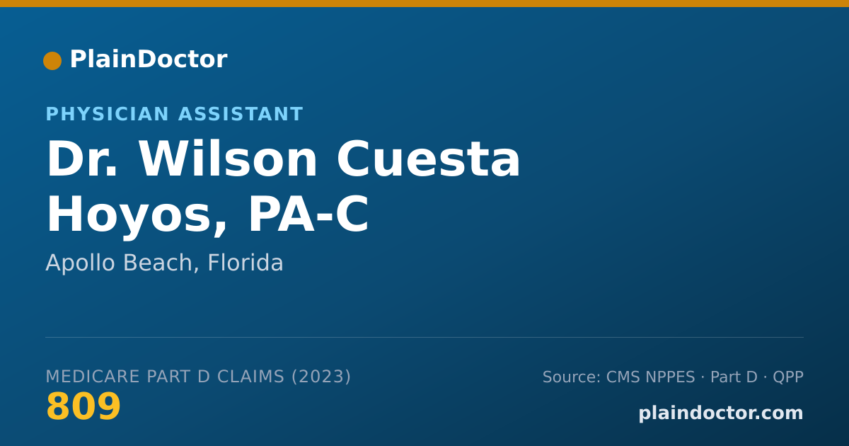 Shareable card for Wilson Cuesta Hoyos, PA-C - Physician Assistant, Apollo Beach, FL