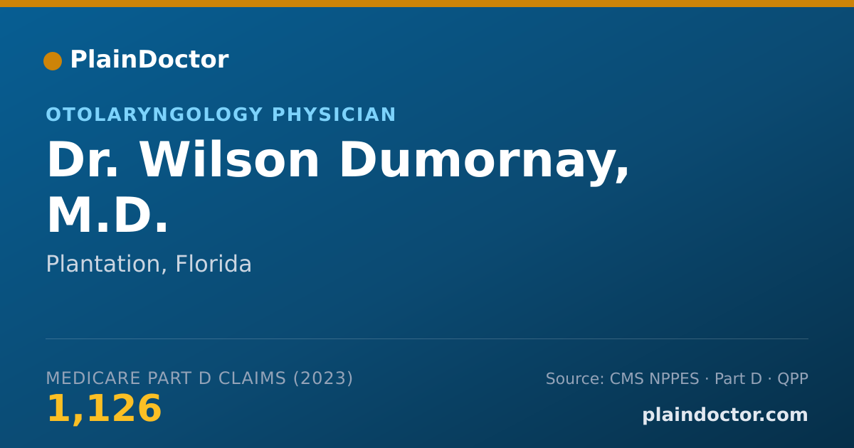 Shareable card for Wilson Dumornay, M.D. - Otolaryngology Physician, Plantation, FL