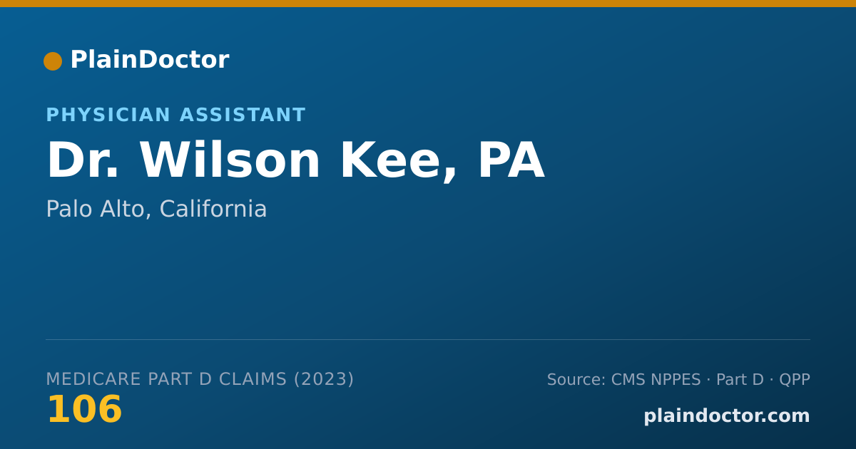 Shareable card for Wilson Kee, PA - Physician Assistant, Palo Alto, CA