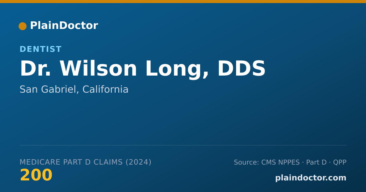Shareable card for Wilson Long, DDS - Dentist, San Gabriel, CA