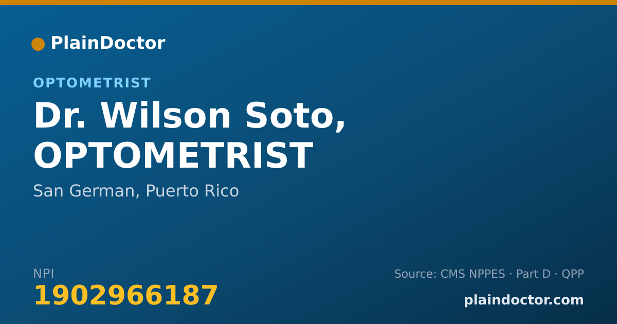 Shareable card for Wilson Soto, OPTOMETRIST - Optometrist, San German, PR