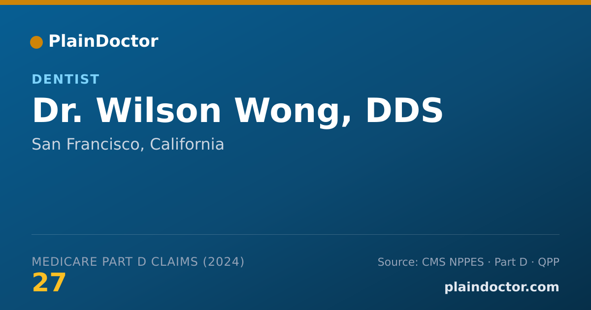 Shareable card for Wilson Wong, DDS - Dentist, San Francisco, CA