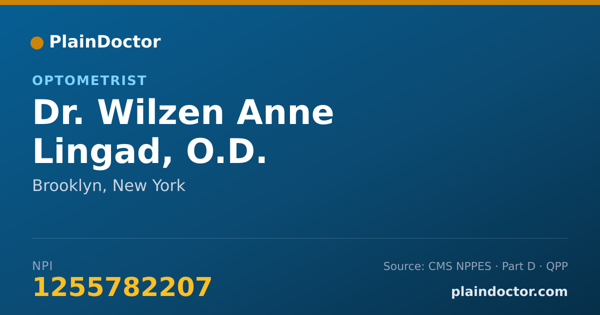 Shareable card for Wilzen Anne Lingad, O.D. - Optometrist, Brooklyn, NY