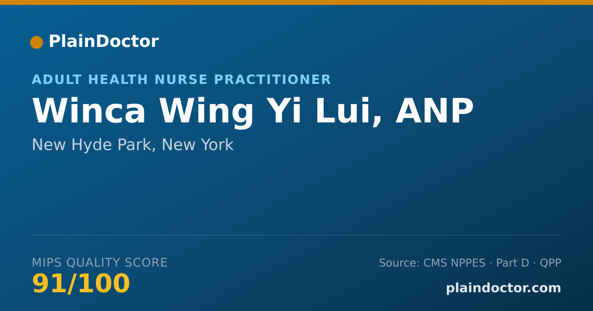 Shareable card for Winca Wing Yi Lui, ANP - Adult Health Nurse Practitioner, New Hyde Park, NY