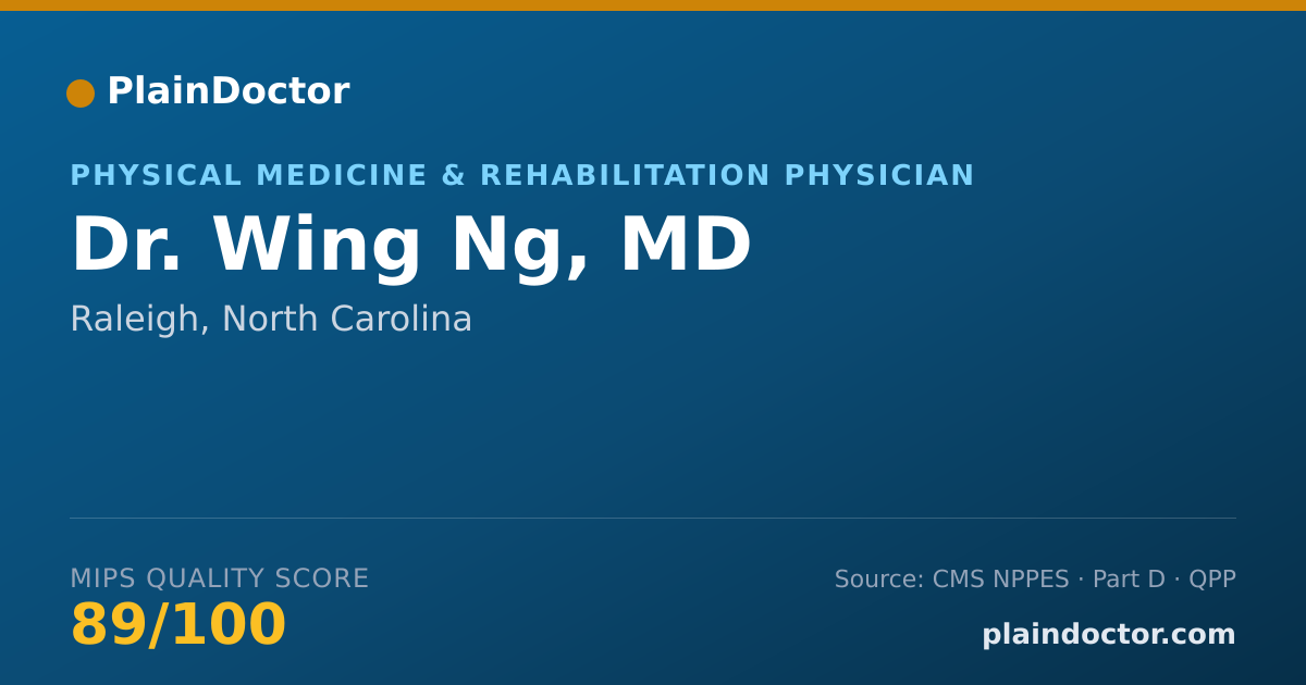 Shareable card for Wing Ng, MD - Physical Medicine & Rehabilitation Physician, Raleigh, NC