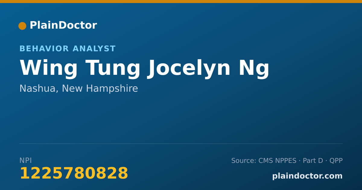 Shareable card for Wing Tung Jocelyn Ng - Behavior Analyst, Nashua, NH