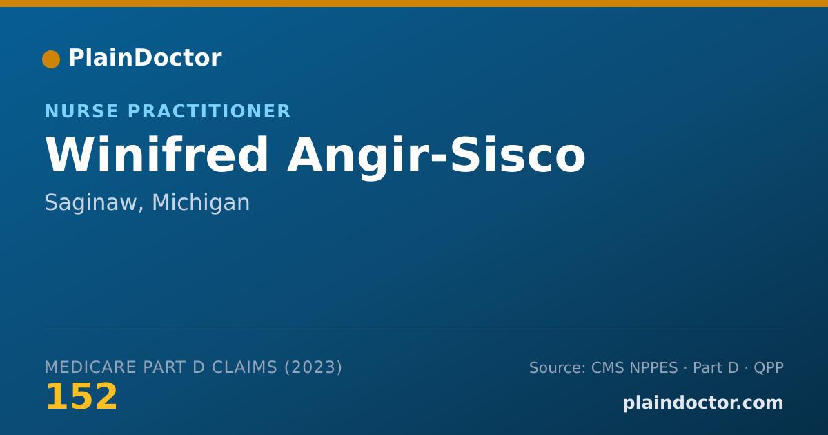Shareable card for Winifred Angir-Sisco - Nurse Practitioner, Saginaw, MI