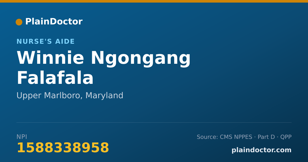 Shareable card for Winnie Ngongang Falafala - Nurse's Aide, Upper Marlboro, MD
